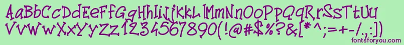 Pwcomics Font – Purple Fonts on Green Background