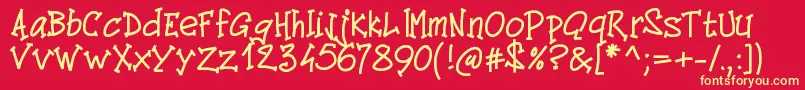 Pwcomics Font – Yellow Fonts on Red Background