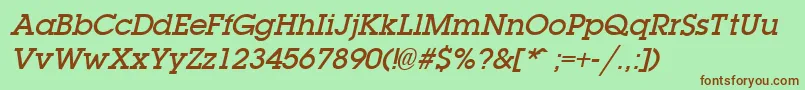 Laplanddemibold ffy Font – Brown Fonts on Green Background
