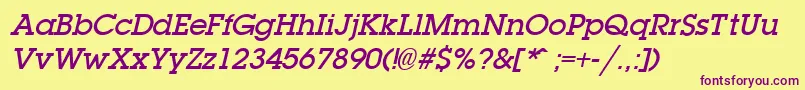 Laplanddemibold ffy Font – Purple Fonts on Yellow Background