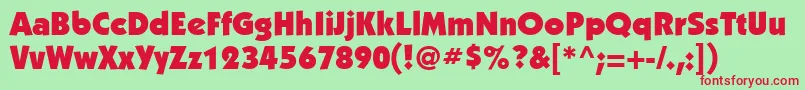 KabelattUltra Font – Red Fonts on Green Background