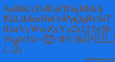Fonte font – Brown Fonts On Blue Background