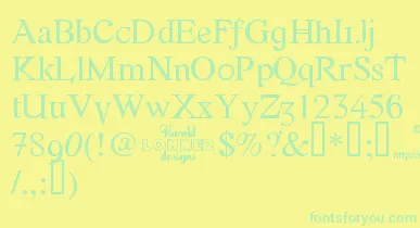 Fonte font – Green Fonts On Yellow Background