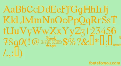 Fonte font – Orange Fonts On Green Background