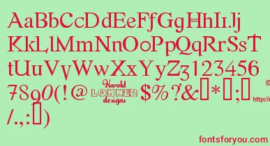 Fonte font – Red Fonts On Green Background