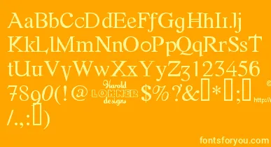 Fonte font – Yellow Fonts On an Orange Background