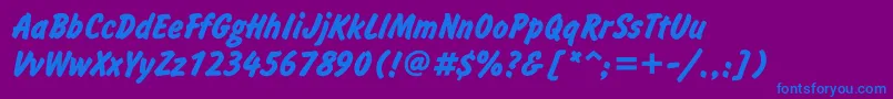 フォントInformfttBold – 紫色の背景に青い文字