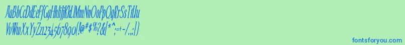 EchelonCondensedItalic-Schriftart – Blaue Schriften auf grünem Hintergrund