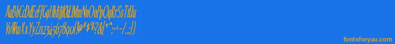 Fonte EchelonCondensedItalic – fontes laranjas em um fundo azul