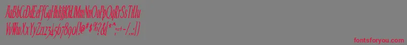 EchelonCondensedItalic Font – Red Fonts on Gray Background