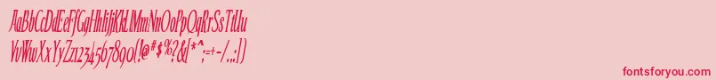 EchelonCondensedItalic Font – Red Fonts on Pink Background