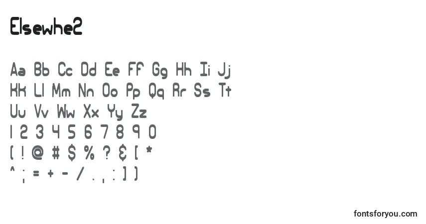 Czcionka Elsewhe2 – alfabet, cyfry, specjalne znaki
