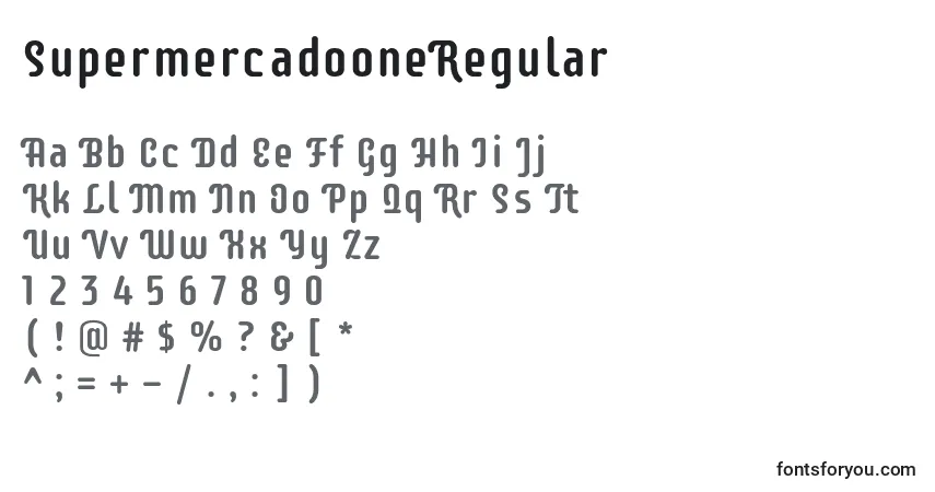 Schriftart SupermercadooneRegular – Alphabet, Zahlen, spezielle Symbole