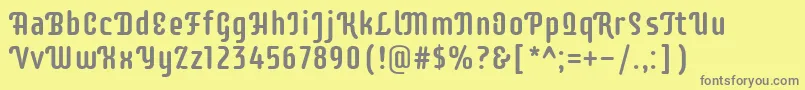 フォントSupermercadooneRegular – 黄色の背景に灰色の文字