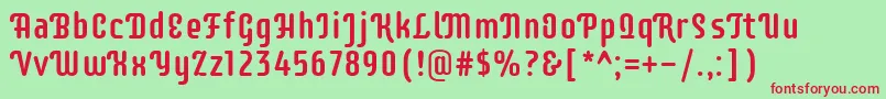 SupermercadooneRegular Font – Red Fonts on Green Background
