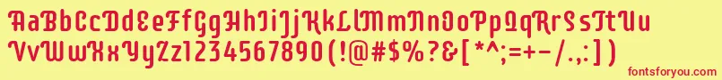 SupermercadooneRegular Font – Red Fonts on Yellow Background