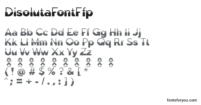 A fonte DisolutaFontFfp – alfabeto, números, caracteres especiais