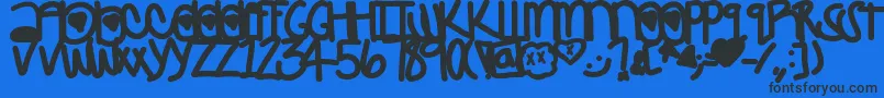 Crush-Schriftart – Schwarze Schriften auf blauem Hintergrund