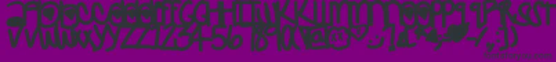 Crush-Schriftart – Schwarze Schriften auf violettem Hintergrund
