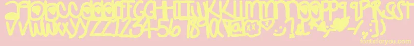 Crush Font – Yellow Fonts on Pink Background