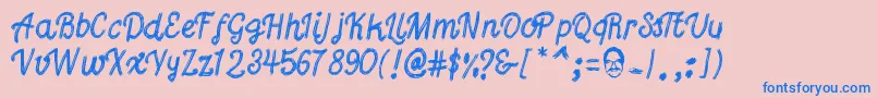Gutierrez Font – Blue Fonts on Pink Background