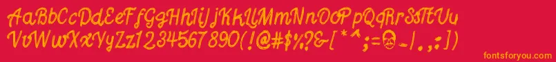 Gutierrez Font – Orange Fonts on Red Background