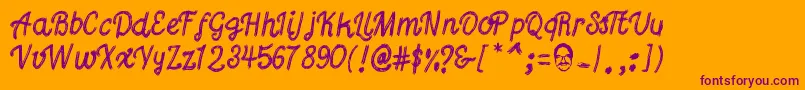 Gutierrez Font – Purple Fonts on Orange Background