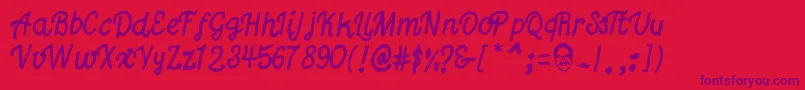 Gutierrez Font – Purple Fonts on Red Background