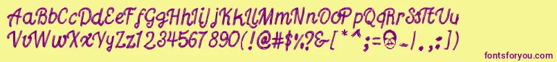 Gutierrez Font – Purple Fonts on Yellow Background