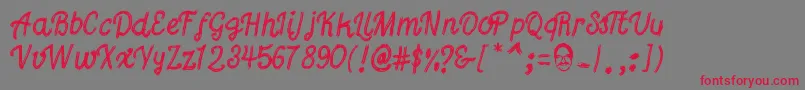 Gutierrez Font – Red Fonts on Gray Background