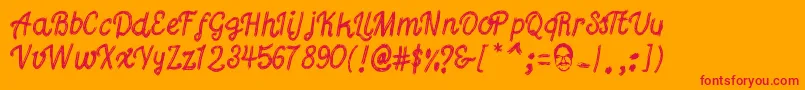 Gutierrez Font – Red Fonts on Orange Background