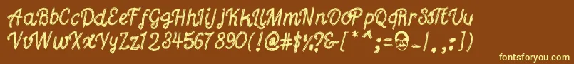 Gutierrez Font – Yellow Fonts on Brown Background