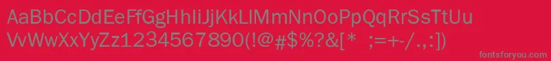 BenjaminGothicLight Font – Gray Fonts on Red Background