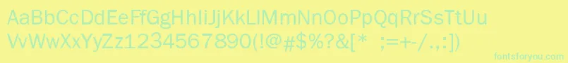 BenjaminGothicLight Font – Green Fonts on Yellow Background