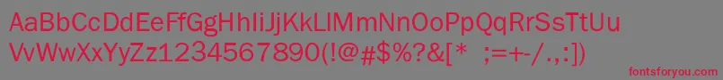 BenjaminGothicLight Font – Red Fonts on Gray Background