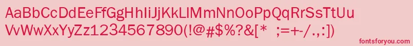 BenjaminGothicLight Font – Red Fonts on Pink Background