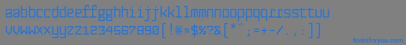 フォントFabryka4fMedium – 灰色の背景に青い文字