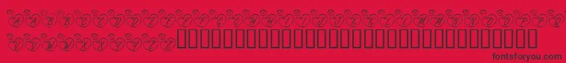 KrOnlineLove Font – Black Fonts on Red Background