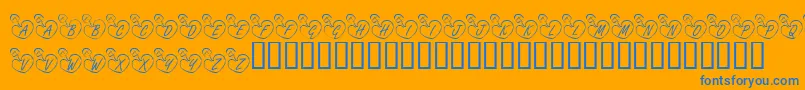 KrOnlineLove Font – Blue Fonts on Orange Background