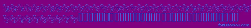 Więcej informacji o czcionce KrOnlineLove Czcionka KrOnlineLove – niebieskie czcionki na fioletowym tle