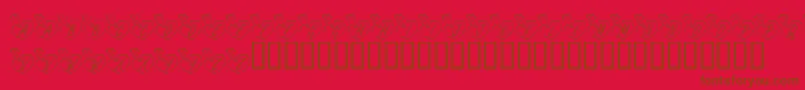 KrOnlineLove-Schriftart – Braune Schriften auf rotem Hintergrund