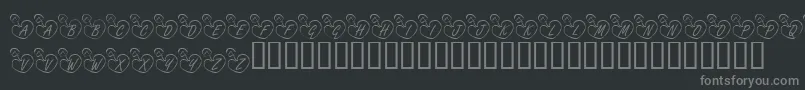KrOnlineLove-Schriftart – Graue Schriften auf schwarzem Hintergrund