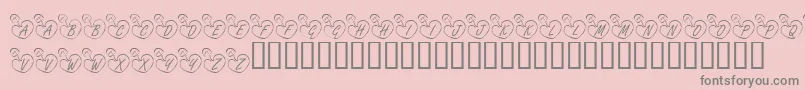KrOnlineLove Font – Gray Fonts on Pink Background