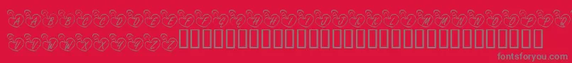 KrOnlineLove Font – Gray Fonts on Red Background