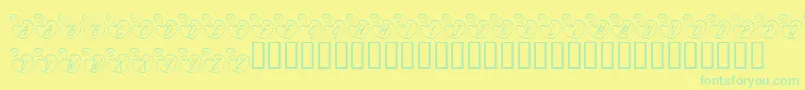 KrOnlineLove Font – Green Fonts on Yellow Background