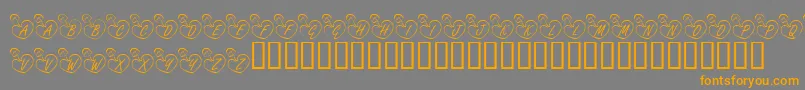 KrOnlineLove-Schriftart – Orangefarbene Schriften auf grauem Hintergrund