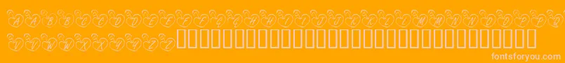 Więcej informacji o czcionce KrOnlineLove Czcionka KrOnlineLove – różowe czcionki na pomarańczowym tle