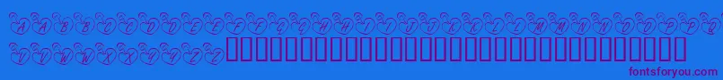 More about KrOnlineLove Font KrOnlineLove Font – Purple Fonts on Blue Background
