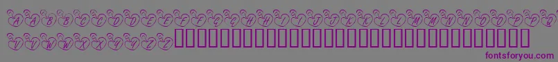 Czcionka KrOnlineLove – fioletowe czcionki na szarym tle