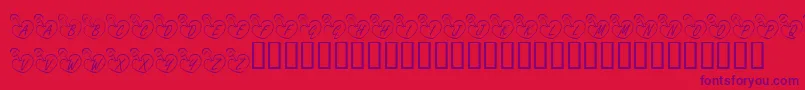 En savoir plus sur la police KrOnlineLove Police KrOnlineLove – polices violettes sur fond rouge